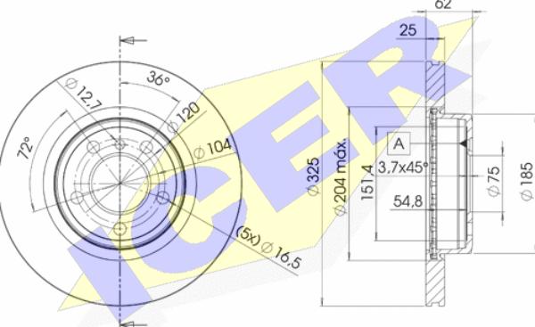 Icer 78BD2217-2 - Спирачен диск vvparts.bg