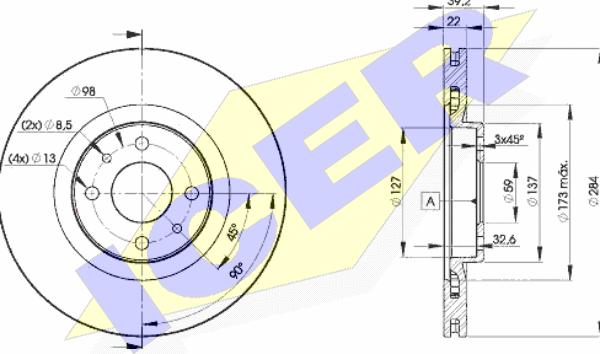 Icer 78BD7947-2 - Спирачен диск vvparts.bg