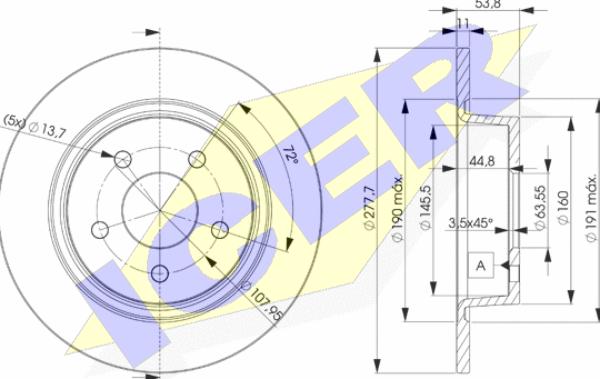 Icer 78BD7989-2 - Спирачен диск vvparts.bg