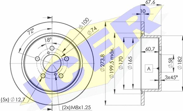 Icer 78BD7033-2 - Спирачен диск vvparts.bg