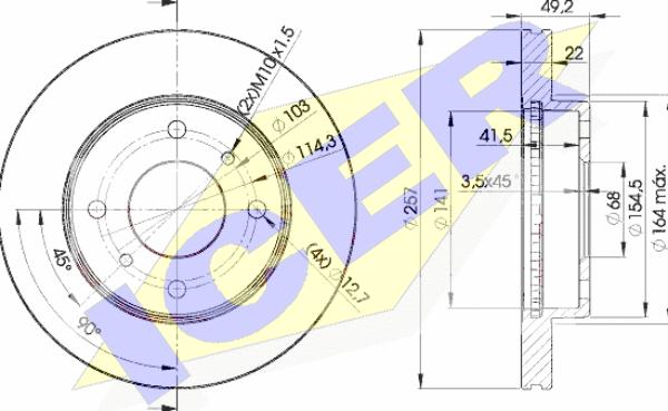 Icer 78BD7101-2 - Спирачен диск vvparts.bg