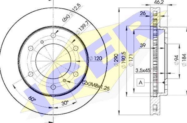 Icer 78BD7116-2 - Спирачен диск vvparts.bg