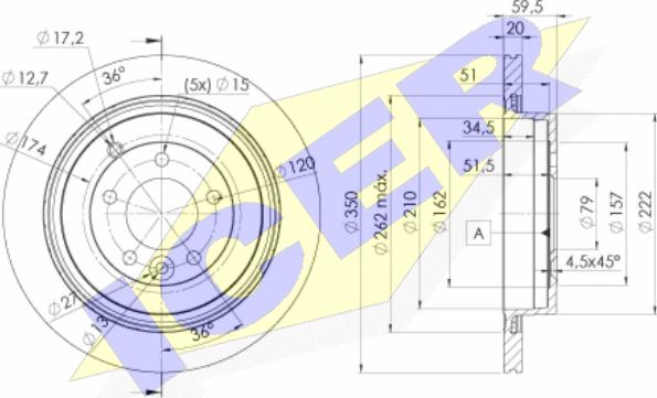 Icer 78BD7363-2 - Спирачен диск vvparts.bg