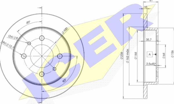 Icer 78BD7763-2 - Спирачен диск vvparts.bg