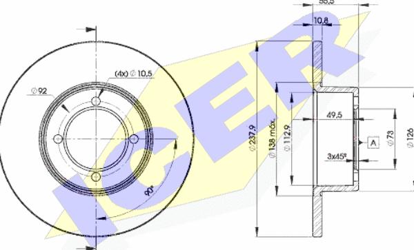 Icer 78BD7739-2 - Спирачен диск vvparts.bg