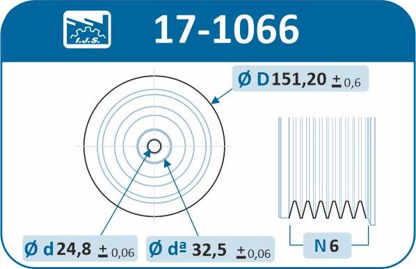 IJS GROUP 17-1066 - Ремъчна шайба, колянов вал vvparts.bg