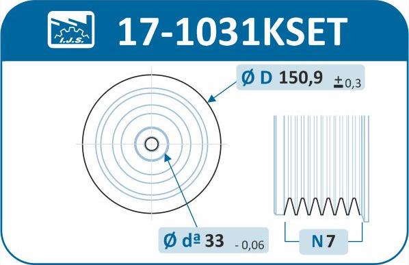 IJS GROUP 17-1031KSET - Ремъчна шайба, колянов вал vvparts.bg