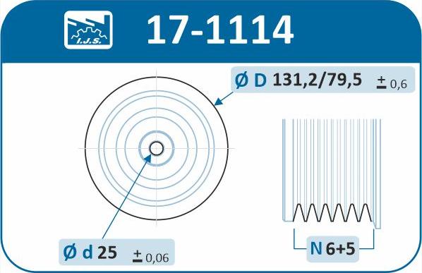 IJS GROUP 17-1114 - Ремъчна шайба, колянов вал vvparts.bg