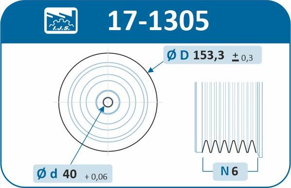 IJS GROUP 17-1305 - Ремъчна шайба, колянов вал vvparts.bg