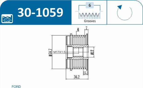 IJS GROUP 30-1059 - Ремъчна шайба, генератор vvparts.bg