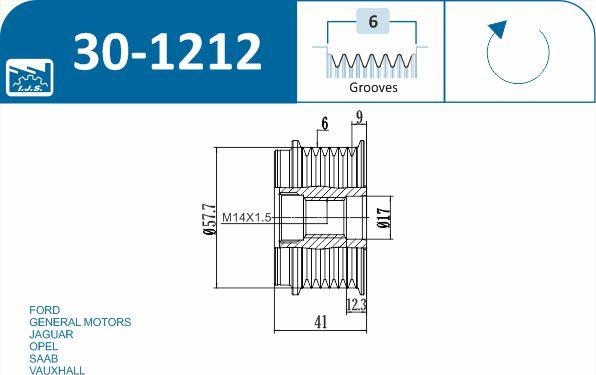 IJS GROUP 30-1212 - Ремъчна шайба, генератор vvparts.bg