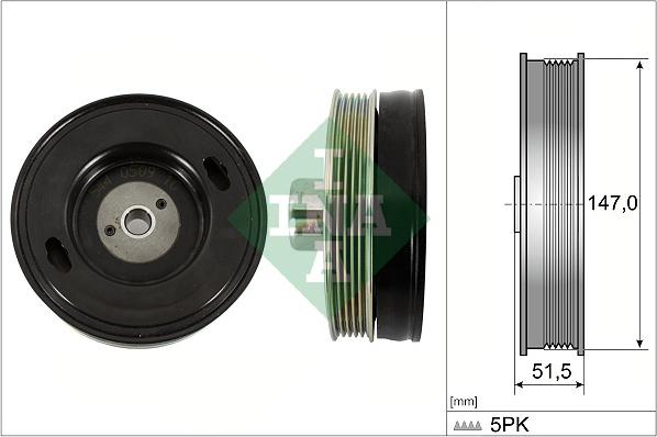 INA 544 0509 10 - Ремъчна шайба, колянов вал vvparts.bg