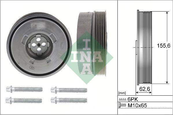 INA 544 0501 20 - Ремъчна шайба, колянов вал vvparts.bg