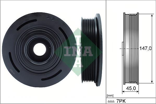 INA 544 0098 10 - Ремъчна шайба, колянов вал vvparts.bg