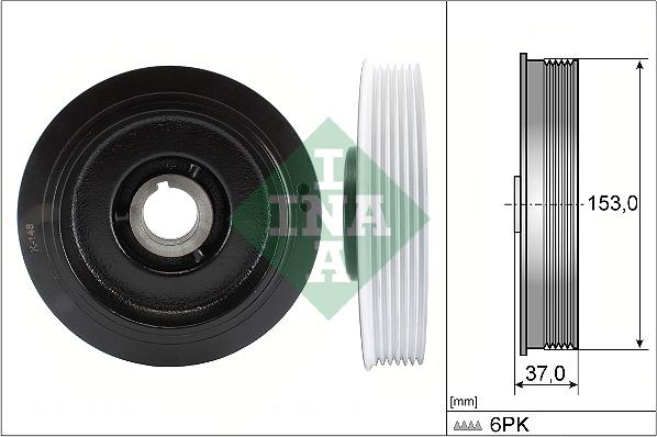 INA 544 0058 10 - Ремъчна шайба, колянов вал vvparts.bg