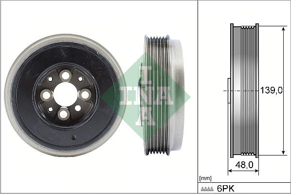 INA 544 0065 10 - Ремъчна шайба, колянов вал vvparts.bg