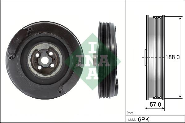 INA 544 0002 10 - Ремъчна шайба, колянов вал vvparts.bg