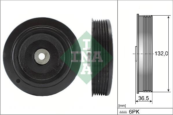 INA 544 0007 10 - Ремъчна шайба, колянов вал vvparts.bg