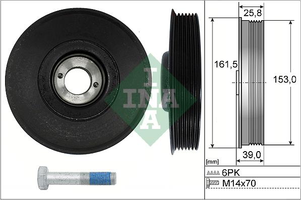 INA 544 0039 20 - Ремъчна шайба, колянов вал vvparts.bg