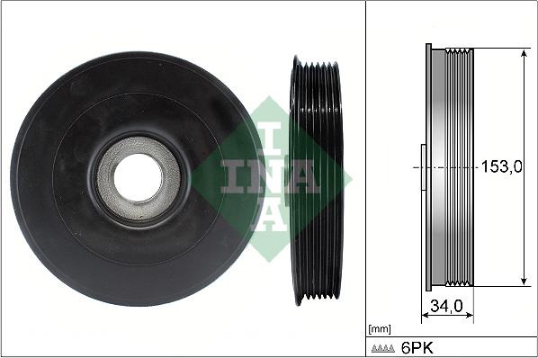 INA 544 0079 10 - Ремъчна шайба, колянов вал vvparts.bg