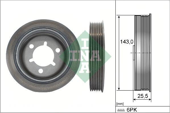 INA 544 0145 10 - Ремъчна шайба, колянов вал vvparts.bg