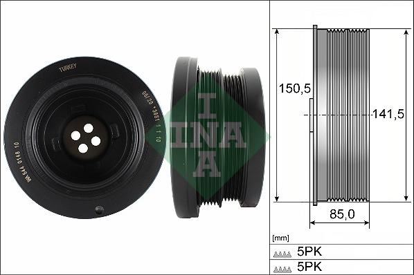 INA 544 0148 10 - Ремъчна шайба, колянов вал vvparts.bg