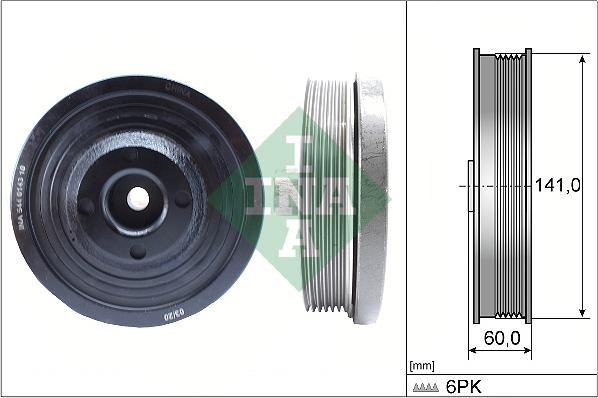 INA 544 0143 10 - Ремъчна шайба, колянов вал vvparts.bg