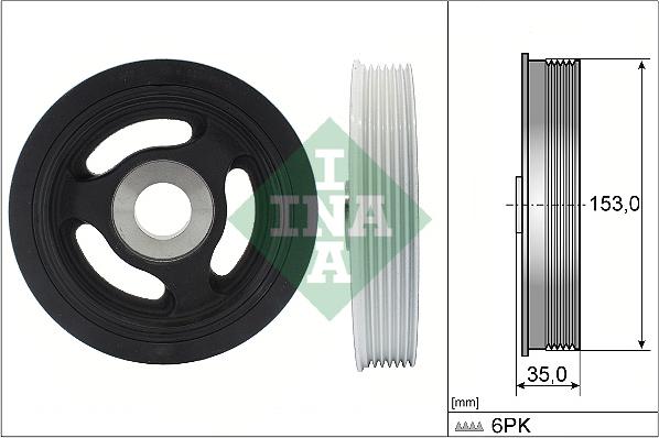 INA 544 0104 10 - Ремъчна шайба, колянов вал vvparts.bg