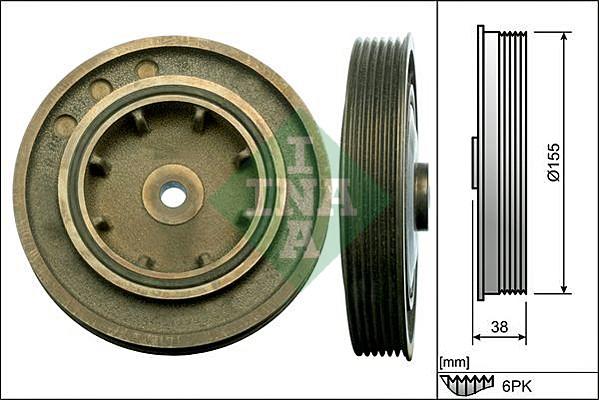 INA 544 0101 10 - Ремъчна шайба, колянов вал vvparts.bg