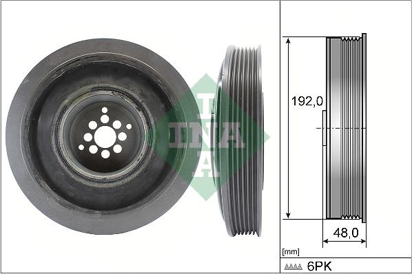 INA 544 0102 10 - Ремъчна шайба, колянов вал vvparts.bg