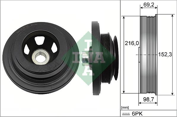 INA 544 0116 10 - Ремъчна шайба, колянов вал vvparts.bg