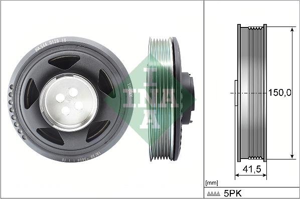 INA 544 0129 10 - Ремъчна шайба, колянов вал vvparts.bg