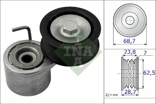 INA 534 0487 10 - Ремъчен обтегач, пистов ремък vvparts.bg