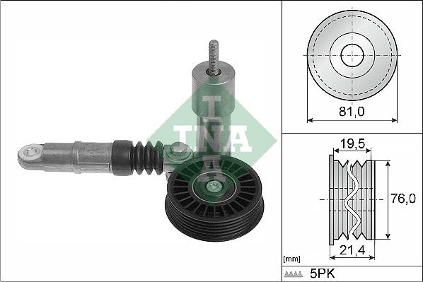 INA 534 0014 10 - Ремъчен обтегач, пистов ремък vvparts.bg