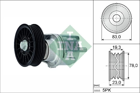 INA 534 0185 10 - Ремъчен обтегач, пистов ремък vvparts.bg