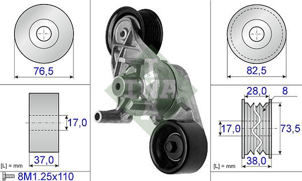 INA 534 0391 10 - Ремъчен обтегач, пистов ремък vvparts.bg