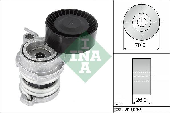 INA 534 0708 10 - Ремъчен обтегач, пистов ремък vvparts.bg