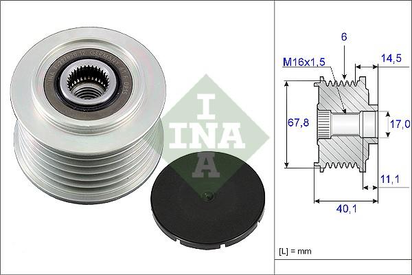 INA 535 0052 10 - Ремъчна шайба, генератор vvparts.bg