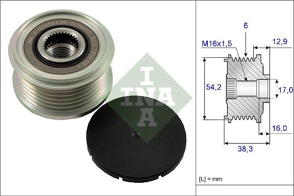 INA 535 0062 10 - Ремъчна шайба, генератор vvparts.bg