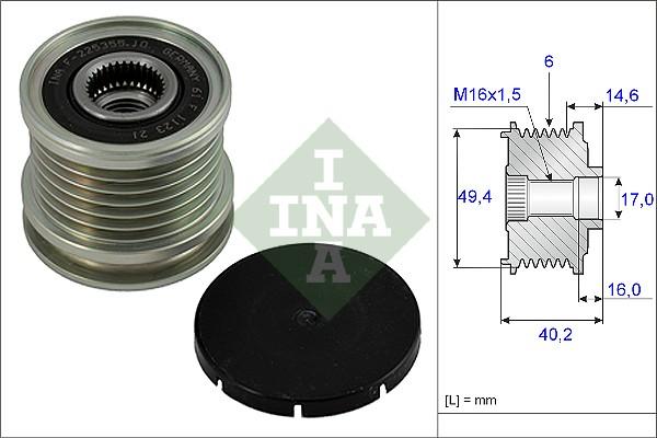 INA 535 0001 10 - Ремъчна шайба, генератор vvparts.bg