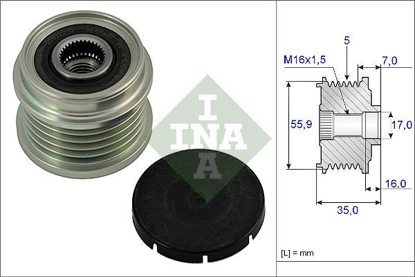 INA 535 0007 10 - Ремъчна шайба, генератор vvparts.bg