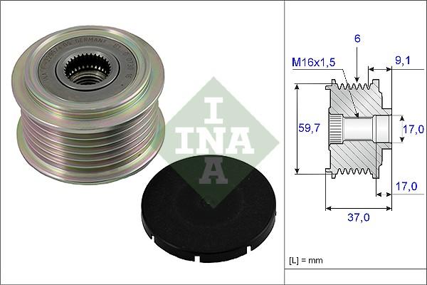 INA 535 0017 10 - Ремъчна шайба, генератор vvparts.bg