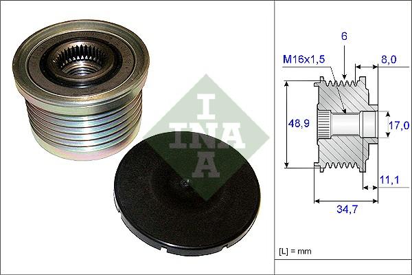 INA 535 0088 10 - Ремъчна шайба, генератор vvparts.bg