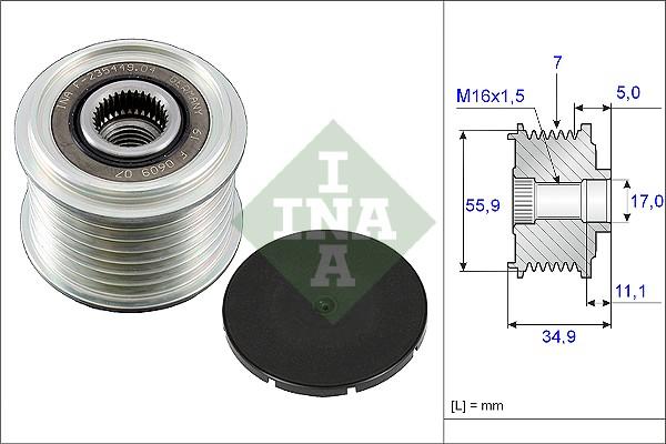 INA 535 0083 10 - Ремъчна шайба, генератор vvparts.bg