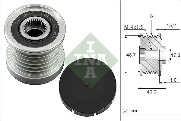 INA 535 0038 10 - Ремъчна шайба, генератор vvparts.bg