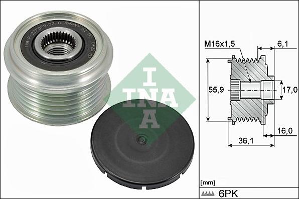 INA 535 0026 10 - Ремъчна шайба, генератор vvparts.bg