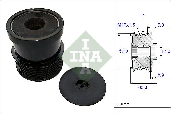 INA 535 0070 30 - Ремъчна шайба, генератор vvparts.bg