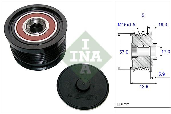 INA 535 0191 10 - Ремъчна шайба, генератор vvparts.bg
