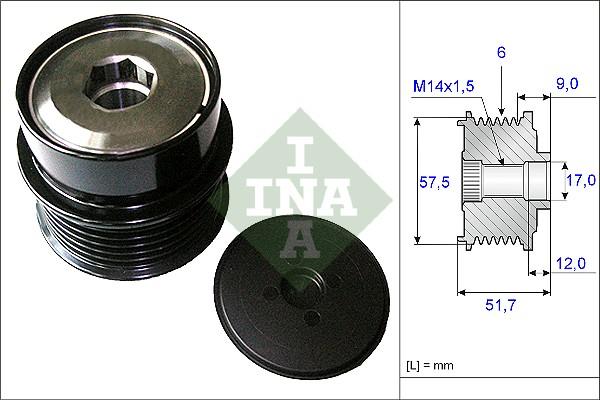 INA 535 0197 10 - Ремъчна шайба, генератор vvparts.bg