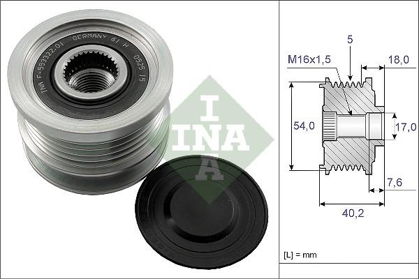 INA 535 0143 10 - Ремъчна шайба, генератор vvparts.bg